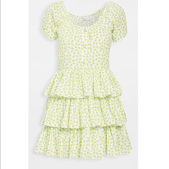 NWT Caroline Constas Crete Mini Dress Lemon Fruit XS - Picture 1 of 12